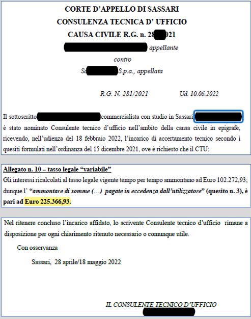LEASING IMMOBILIARE – Rimborso spettante sino ad un valore di € 225.366,93