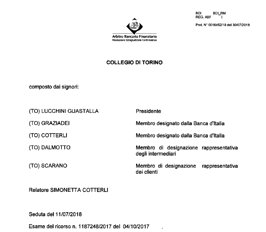 PRESTITO PERSONALE – Rimborso di  € 32.358,82