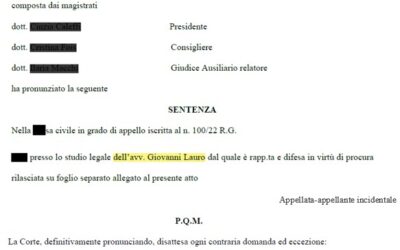 MUTUO- Corte d’appello di Cagliari – Rimborso per  € 194.009,57 Banca  I***** S******* SpA