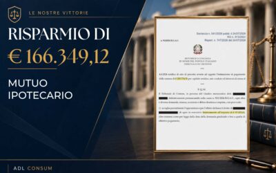 MUTUO IPOTECARIO – Risparmio di € 166.349,12 – Tribunale di Crotone