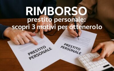 RIMBORSO PRESTITO PERSONALE: SCOPRI 3 MOTIVI PER OTTENERLO