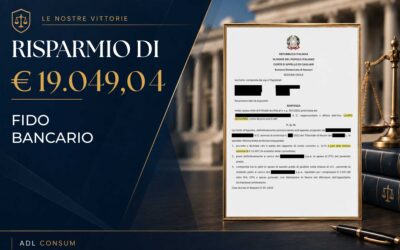 FIDO BANCARIO – RISPARMIO di € 19.049,04 – CDA Sassari/Cagliari