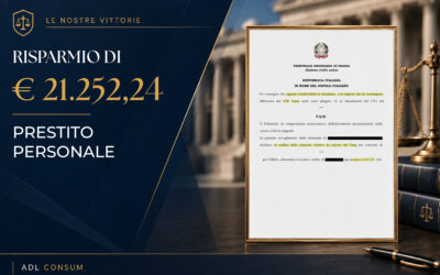 PRESTITI PERSONALI: Risparmio di € 21.252,24 – Tribunale di Massa